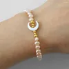Länkarmband Mor till pärlskal armband mode kvinnlig halvmåne mån charm islam naturliga armband kvinnliga smycken man gåva
