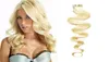 Tape In Extensions van Menselijk Haar 100g Body Wave 613 blond maagdelijk haar 40 stuks Lijm Onzichtbaar Hele Remy Tape Hair Extensions5560069