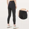 LL Femmes pantalons de yoga leggings taille haute vêtements d'entraînement noir rose couleur unie course vêtements de sport élastique Fitness Lady pantalons de sports de plein air tenue de yoga prana 5U3G