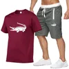 Survêtement de créateur pour hommes Survêtements pour hommes Été Deux pièces Ensemble Tissu en lin T-shirt décontracté et shorts Costume de sport pour hommes Mode Survêtement à manches courtes Costumes pour hommes