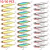 Lures 10 / 30pc / lot Metal Cast Jig Spoon 60G 40G 30G LURS SET avec crochet coulage jigging poisson de mer de mer de mer pêcheur