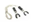 Fetish Nipple Clips Clamps Clasp with Chain Female Tit Play BDSM Device Bondage Gear Sex Toys Black for Women7547870