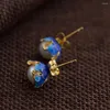 Stud Earrings FNJ 925 Silver For Women Jewelry 7mm Natural Freshwater Pearl Pure S925 Sterling Earring Enameling