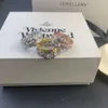 Saturn Viviane Jewlery Дизайнерское кольцо Ювелирные изделия для женщин Viviennr Westwood Anillos Кольцо Высокое качество Западная вдовствующая императрица Двухслойное кольцо с бриллиантами