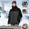 INFLATION Winter Dicke warme Windjacke 3-in-1-Jacke Parkas Unisex Winddichte Außenjacke und weiche Fleece-Innenjacke 240220