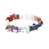 Natural Gem Stone Armband Oregelbundet Crystal Stretch Chip Beads Nuggets Armband Bangles Quartz Chakra Armband för kvinnors presentmode