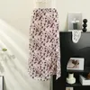 Skirts Women Skirt Summer French Vintage Leopard Pattern Split Half-body Lady High Waist A-line Mid Length Wrap Hip