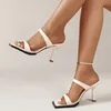 Slippers 2024 Summer Fashion Women Mules High Heels Sandals Sexy Flip Flops Party Stiletto Shoes Plus Size 43