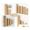 Gift Wrap 50Pcs Hard Kraft Paper Box With Lid Jar Cylindrical Cardboard Boxes Essential Oils Tube Package1 Drop Delivery Home Garden Dhblg