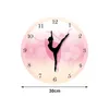 Relógios de parede 30cm Princess Pink Ballerina Clock a pilhas para sala de jantar