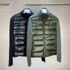 Herren Parkas Monclair Jacke 2024 Winter Herrenmode Jacken Wolle gestrickt und 90 weiße Entendaunenpolsterung Patchwork Reißverschluss Strickjacke Mann Herbstmäntel 192