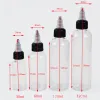 Flaschen 50 Stück 30 ml/60 ml/100 ml/120 ml leere Kunststoff-PET-Flasche mit Drehverschluss, Tropfflaschen, Tattoo-Tinte, E-Flüssigkeitsöl-Abgabebehälter