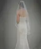 Bridal Veils Single Layer Waltz Fingertip Length Black Ivory Veil With 14quot Satin Edge5309933