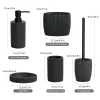 Holders Black Bathroom Accessories Soap Dispenser Toothbrush Holder Tumbler Soap Dish Mouthwash Cup Toilet Brush Holder