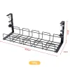 Tools Under Table Storage Rack Metal Cable Management Tray Home Office Desk Wire Organizer No Punching Kitchen Storage Accessories