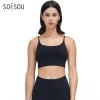 Bras Soisou Lycra Yoga Bra Top Women Gym Sports Bh Fitness Underwear stötsäker andningsbar avtagbar bröstkudde för kvinnor för kvinnor
