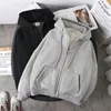 Sweat à capuche pour hommes et femmes, manteau d'hiver, vestes en peluche, couleur unie, velours épais, chaud, fermeture éclair, hauts, vêtements de grande taille