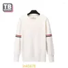 2024 Mens Hoodies TB Browin Amiral Gemisi Marka Örgü Sweater Sonbahar Kış Lüks Moda Sıradan Palto Yün Thom Striped 4-Bar Pullover