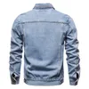 Denim ceket erkek moda motosiklet kot ceketler erkek nedensel büyük boyutlu pamuk gündelik siyah mavi kot ceket adam dış giyim ceket 240220