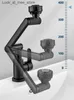 Bathroom Sink Faucets Bathroom faucet kitchen sink hot and cold water 2-mode faucet 1080 rotation silver black Q240301