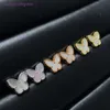 Designer Van clap High version V Gold Lucky Four Leaf Grass Fanjia Earrings are not allergic to silver needles butterfly earrings female white fritillaria jewelry 98
