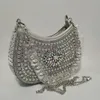 Elegant Red Rhinestones Evening Clutch Handbags Shiny Dinner Party Wedding Shoulder Underarm Bag For Women 240223