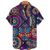 Heren Casual Shirts Mode Bohemen Patroon 3D Gedrukt Voor Mannen Kleding Dames Korte Mouw Hawaiiaanse Blouses Streetwear Y2k Top