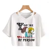 Women's T Shirts Greys Anatomy Shirt Women You're My Person Harajuku Ullzang T-shirts Cartoon Fashion Crop Tops Tee Korean Tshirt Female