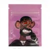 1G Lukt Proof Mylar Bag Monkey Form för torr ört Blommor Återställbar Ziplock Foil Pouch Plastpaket Aluminium Material Baggies Runtz McRuntz Ryggsäck Förpackning