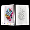 Acquesories Dövme Kitap Albüm Sekiz Bilgi Karikatür Pop Hayalet Desen Figür Maymun Kafatası Hayvan Tanrısı Dragon Dövme Doğrusal Baskı Makalesi