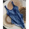 Classics Print Letter Swimwear Designer One Piece Swimsuits Fashion Monokini Coffee Blue Sexy Bikini Set Women Beachwear Push Up Bathing Suits with Tags in b1