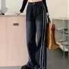 Jeans pour femmes taille haute S pantalon jambe droite pantalon noir pour femmes cool ajusté unique 2024 femmes style coréen Emo Hippie R