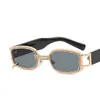 Unoc Diamond Luxury Solglasögon med liten fyrkantig ram Nya 2022 Personlighet Solglasögon Hipster Chain Diamond Sun Glasses