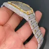 Тестер для бриллиантов ручной работы VVS Moissanite Diamond Iced Out Роскошные механические часы