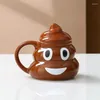 Tassen Cartoon Smile Poop Becher Lustige Keramik Wassertasse Mit Deckel Kaffeetassen Persönlichkeit Humor Geschenk Büro Trinkgeschirr