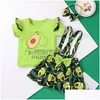 Clothing Sets Toddler Summer Pajamas Girls Baby Girl Clothes Fruit Bow Skirts 3Pcs Setclothing Drop Delivery Kids Maternity Dhyfu