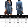 Casual Dresses Women Button Down Dress With Pocket Sexig denim Fashion Solid Color Chic Club Party Mini