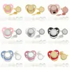 10pcs/set blankbaby Pacifier Clips Sublimation Custom Nippleパーソナライズされたゴールデンブリングシリコン幼児生まれた幼稚園240219