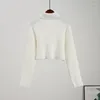 Women's Sweaters Short Turtleneck Knited Sweater Slim Warm Solid Women Crop Pullovers 2024 Spring Casual Ribbed Female