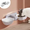 Distributeur d'eau surélevé pour aliments pour chiens, hauteur réglable, double bol, distributeur d'eau pour chiens et chats, bâton à boire sur le mur