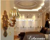 Lampada da parete in cristallo con decorazioni in bronzo, luci interne, applique decorative E14 per illuminazione della camera da letto