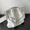 9A Borsa a catena trapuntata 22Bag Pelle di vitello Dettagli alti Borsa grande in vera pelle Foto reali Borsa a secchiello Moda classica Tote borse di lusso