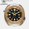 Autres montres ADDIESDIVE 2104 Hommes Bronze Cadran Noir Verre Saphir NH35 Automatique 200m Plongée Bronze Boîtier C3 Super Lumineux es Q240301