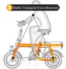 Vélo électrique vélo 14 pouces 80 kilomètres endurance mini pliage e vélo 48v10a lithium batterie adulte mobilité urbaine vélo électrique