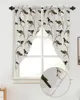 Curtain Christmas Bird Branch Curtains For Bedroom Window Living Room Triangular Blinds Drapes