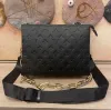 Designer Bag Coussin PM Axelväskor Crossbody Gold Chain Totes Handväska Purväska Bred borttagbara remmar Plånböcker 3 Inuti facken