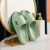 Men's Bath Slippers Indoor Women 2022Summer Thick Platform Non-Slip Home Flip Flops Letter Print Beach Sandals Ladies Shoes