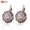 Baumelnde Ohrringe CKCL Marke 2024 Vintage-Schmuck Charme Runde Blume Tropfen Mode Österreichischen Volle Kristalle Frauen