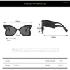 Solglasögon överdimensionerade leopardrosa fjärilskvinnor för män trendig designer vintage punk damer stora ram solglasögon