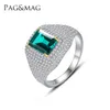 Bandringar Micro Pave 5A CZ Iced Out Bling Geometric Pinky Ring for Rings Special Women 231102